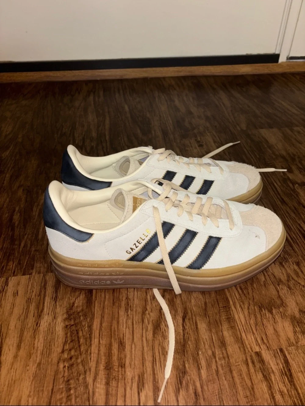 Adidas Gazelle Black, Gold and Tan - Like New - Picture 1 of 5